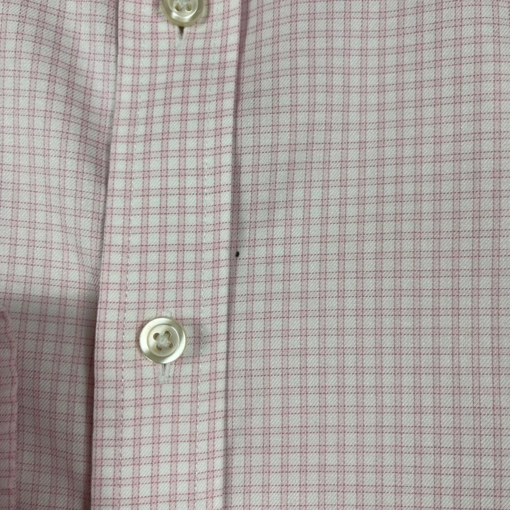 Charles Tyrwhitt Dress Shirt Mens 18/35‎ Pink Micro Check Non Iron Classic Fit
